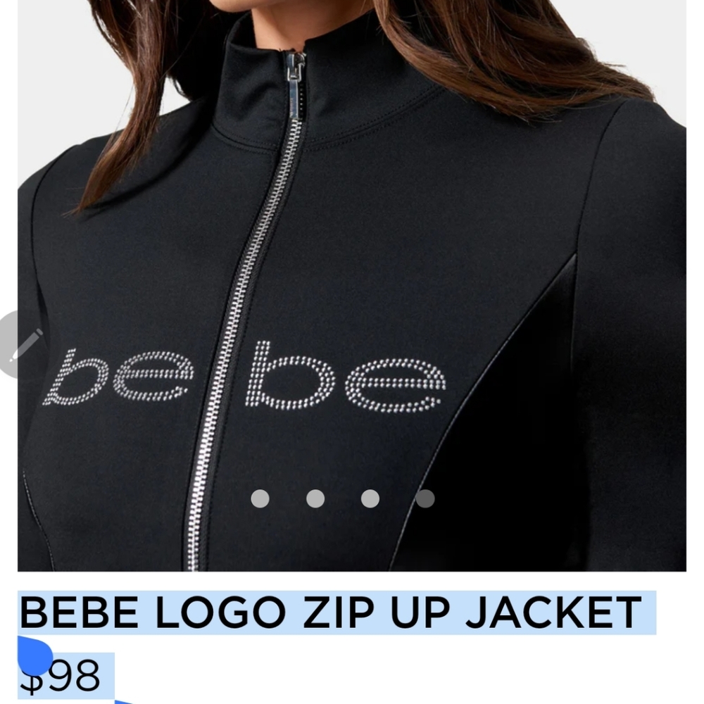 BEBE LOGO ZIP UP JACKET